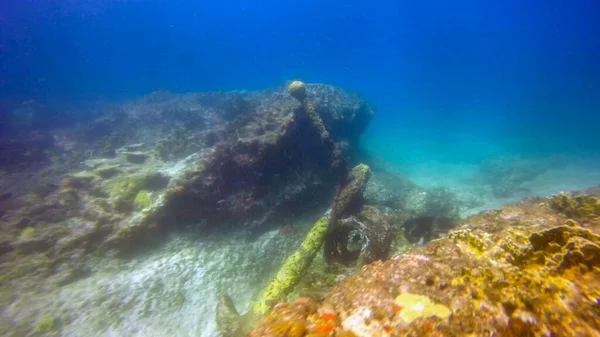 Μια Παλιά Άγκυρα Για Μια Γαλέρα Στο Punta Sur Isla — Φωτογραφία Αρχείου