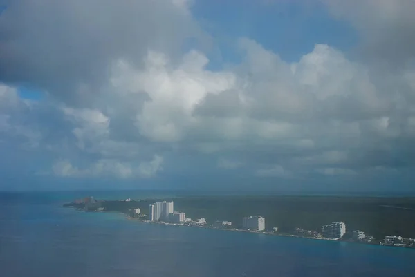 Kustlijn Van Cozumel Island Voor Lucht — Stockfoto