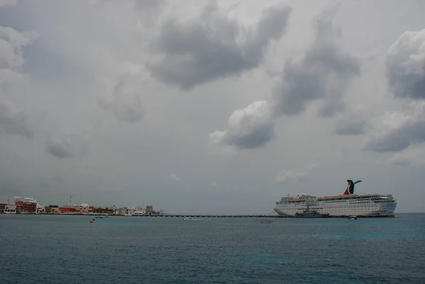 Cruise Ship Docked Cozumel Island Mexico — Stock Photo, Image