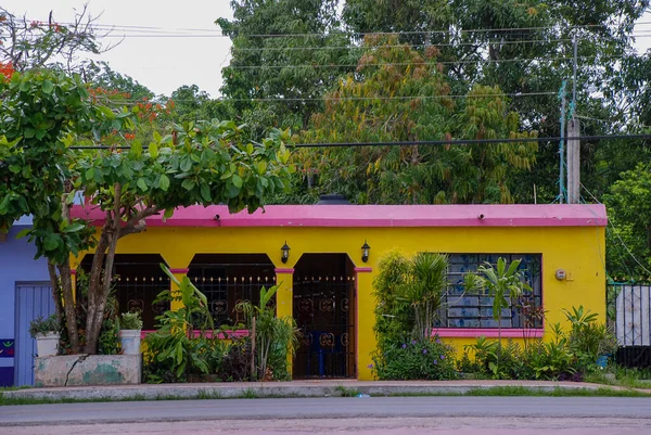 Uma Casa Colorida Valladolid Quintana Roo México — Fotografia de Stock