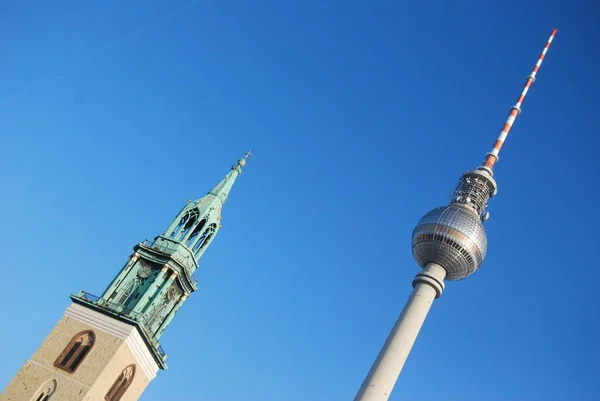 Wieża Telewizyjna Fernsehturm Alexandraplatz Berlin — Zdjęcie stockowe
