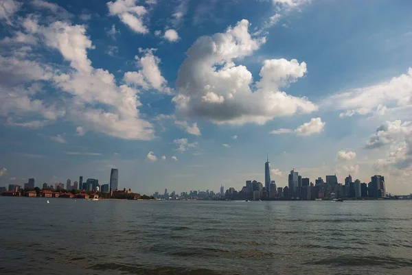 Небо Нью Джерси Лоуэр Манхэттен Нью Йорке — стоковое фото