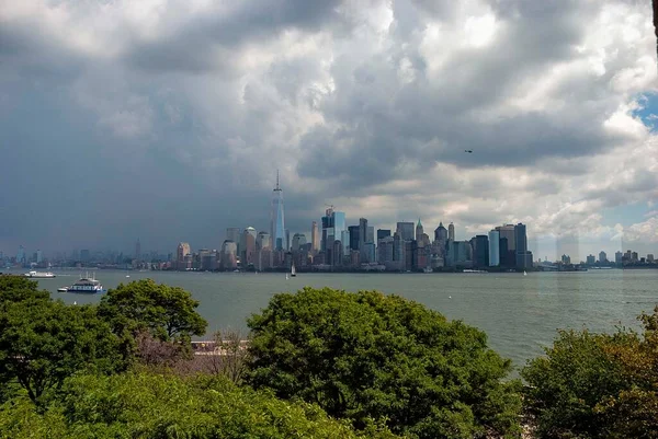 Pohled Panorama Dolního Manhattanu — Stock fotografie