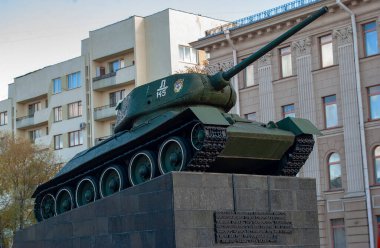 Minsk, Belarus 'taki T-34 Tank Kurtuluş Anıtı