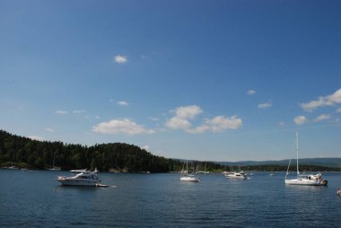 Norveç 'in Oslofjord şehrinde güzel bir yaz günü