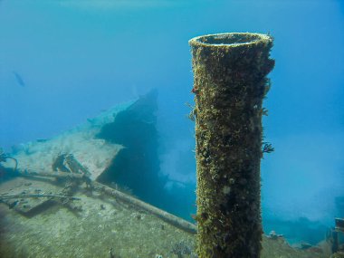 Küba, Varadero 'daki La Ciudadela petrol tankerinin enkazı.