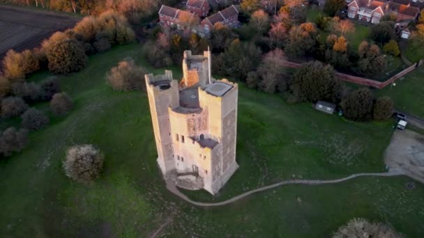 Drone Beelden Van Het 12E Eeuwse Orford Castle Suffolk — Stockvideo