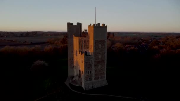 Drone Bilder Talet Orford Castle Suffolk Storbritannien — Stockvideo