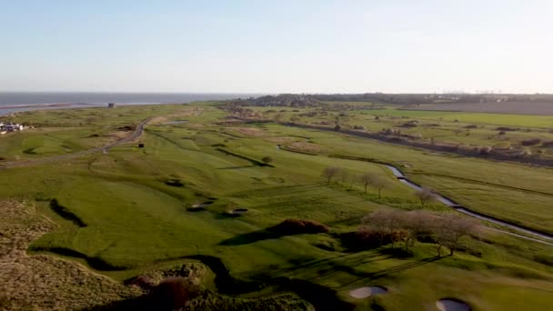 Imágenes Campo Golf Cerca Costa Felixstowe Suffolk Reino Unido — Vídeos de Stock