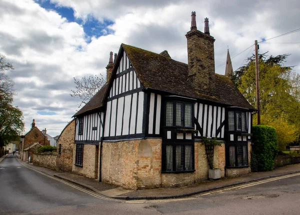 Old Black White Timber Building Centre Ely Cambridgeshire — Stock Photo, Image