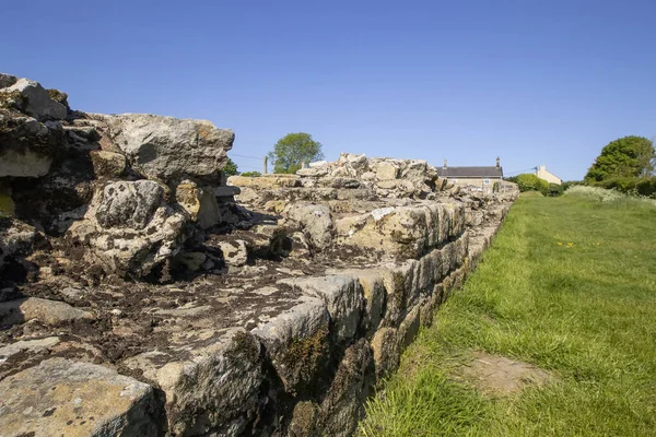 A section of Hadrian's Wall in Heddon-on-the-Wall in Northumberland, UK