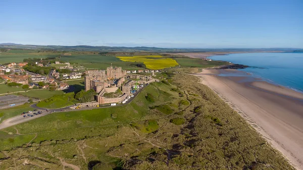 Bamburgh Castle Vid Kusten Northumberland Storbritannien — Stockfoto