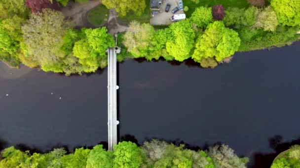 Drone Footage River Tees Barnard Castle County Durham — Stock Video