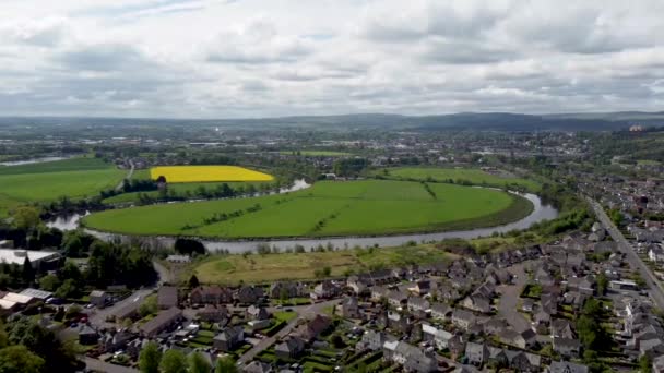 Drone Beelden Van Stad Stirling Centraal Schotland — Stockvideo