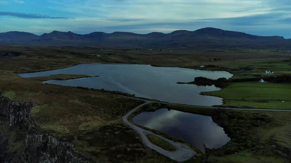 Pôr Sol Deslumbrante Ilha Skye Nas Terras Altas Escocesas Reino — Fotografia de Stock