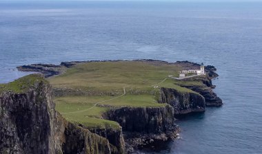 İngiltere 'nin İskoçya Highlands, Skye Adası' ndaki Neist Point kıyı şeridi.