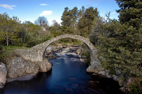 Old Pack Horse Bridge Carrbridge Schotse Hooglanden Verenigd Koninkrijk — Stockfoto