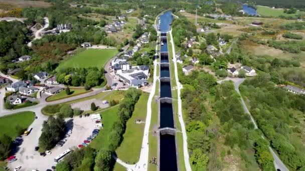 Drone Footage Neptune Staircase Fort William Scottish Highlands — Stockvideo