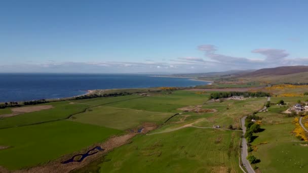 Drönarfilm Från Östra Kusten Scottish Highlands Storbritannien — Stockvideo