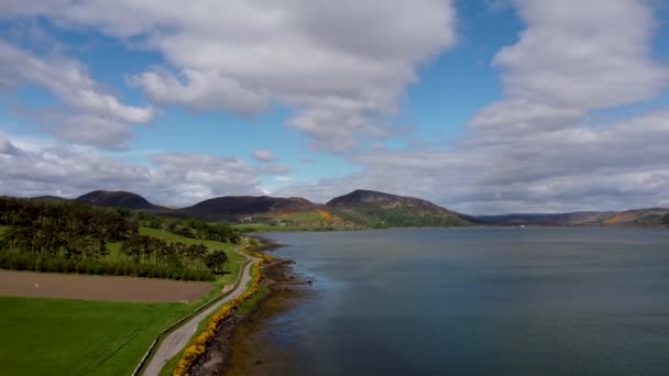 Drönarvideo Loch Fleet Skottlands Östkust Storbritannien — Stockvideo