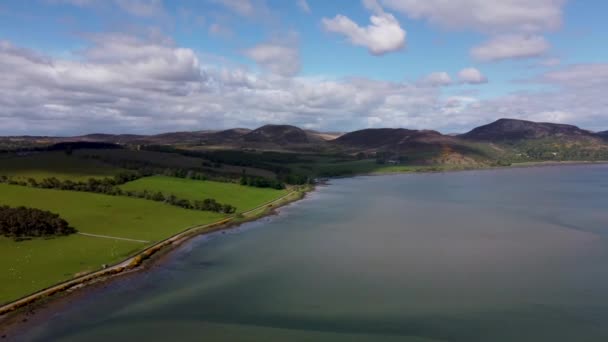 Drone Vídeo Loch Fleet East Coast Scotland Reino Unido — Vídeo de Stock