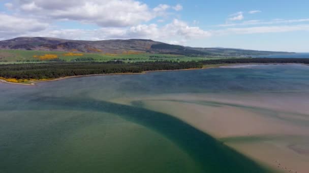 Drone Vídeo Loch Fleet East Coast Scotland Reino Unido — Vídeo de Stock