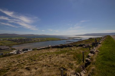 Looking down on the town of Stromness in Orkney, Scotland, UK clipart