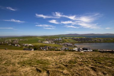 Looking down on the town of Stromness in Orkney, Scotland, UK clipart