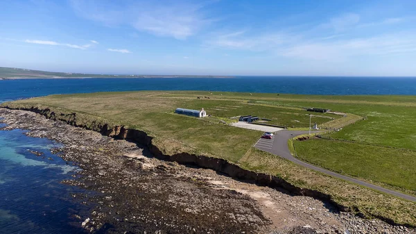 Flygfoto Över Det Italienska Kapellet Orkney Skottland Storbritannien — Stockfoto
