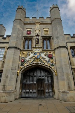 Cambridge, İngiltere 'deki Christ College' a giriş.