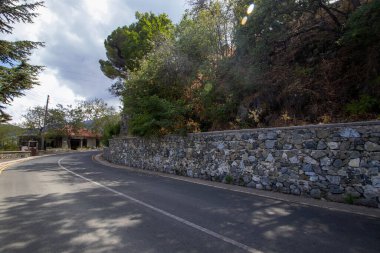 Kıbrıs 'taki Troodos Dağlarının manzarası