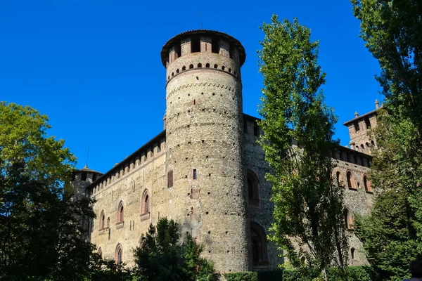 Het Kasteel Het Aangrenzende Park Van Grazzano Visconti Gebouwd 1395 — Stockfoto