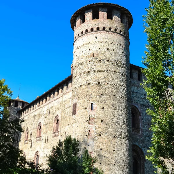 Castelo Parque Adjacente Grazzano Visconti Construído 1395 Pela Família Visconti — Fotografia de Stock