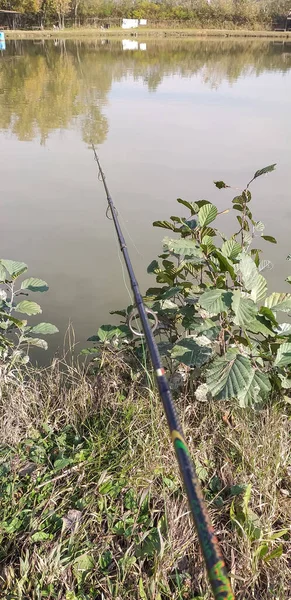 Talyan Göllerinde Yaygın Olarak Kullanılan Spinning Tekniğine Sahip Alabalık Avlama — Stok fotoğraf