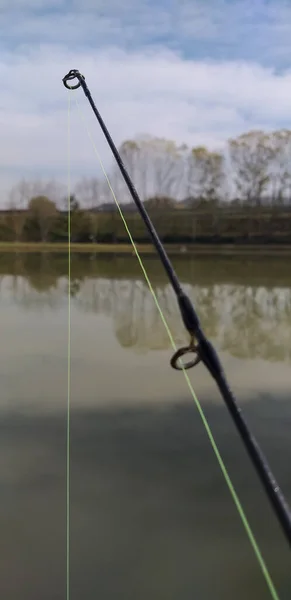 Equipo Pesca Truchas Con Técnica Spinning Ampliamente Utilizada Lagos Italianos — Foto de Stock