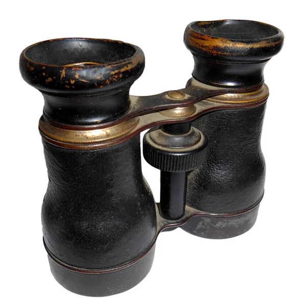 Old- fashioned binoculars, isolated on white — Stock Photo, Image