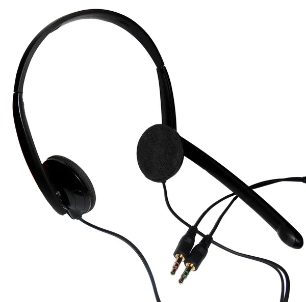 Headphones with 3.5mm jack plug, isolated on white — Stock Photo, Image