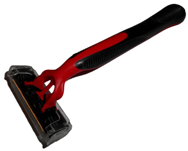 Червоно-чорна бритва, ізольована на білому — стокове фото