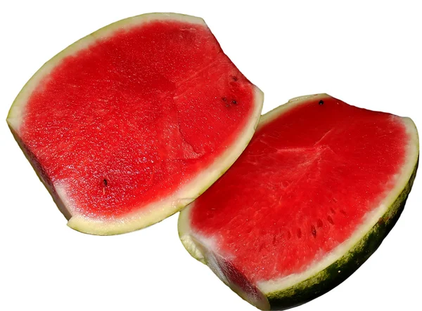 Duas metades de uma melancia suculenta — Fotografia de Stock