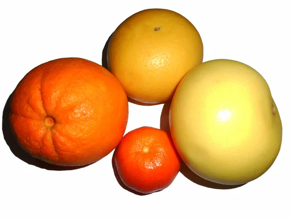 Citrus fruits, isolated on white — Stock Photo, Image