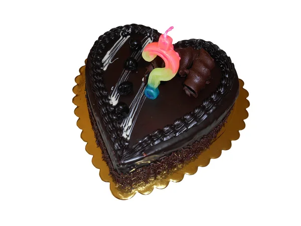 Шоколадный торт, изолированный Стоковое Фото