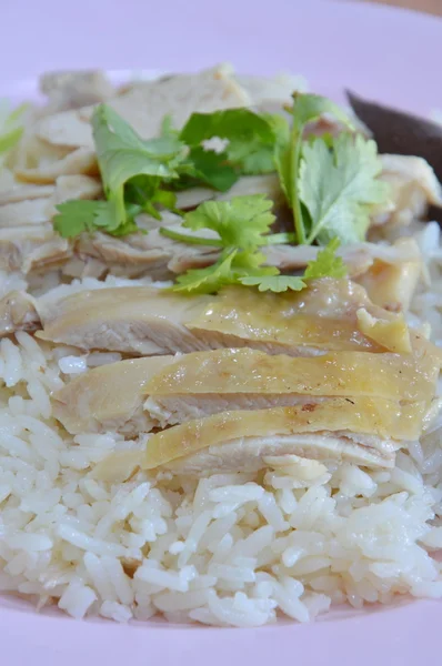 Рис на пару з курячим супом — стокове фото