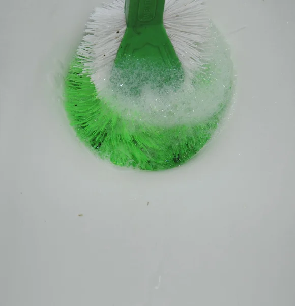 Toaletní kartáč čištění kanalizace díry — Stock fotografie