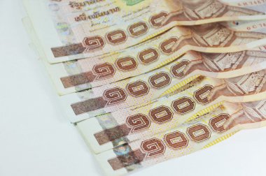 Beyaz arka plan üzerinde Tay banknot