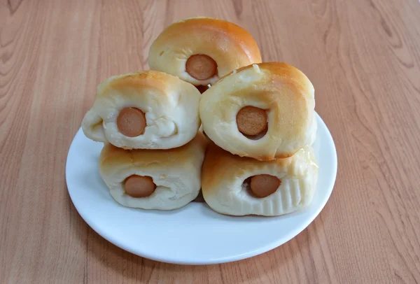 Kolbásztöltő mini kenyér, étel — Stock Fotó