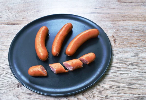 Steamed Pork Sausage Slice Arranging Plate — Stock Photo, Image