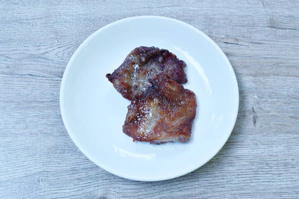 Grilled Pork Neck Belly Steak Plate — Stock Photo, Image