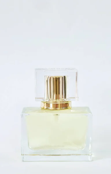 Parfüm Oder Eau Toilette Quadratischer Glasflasche Auf Weißem Hintergrund — Stockfoto
