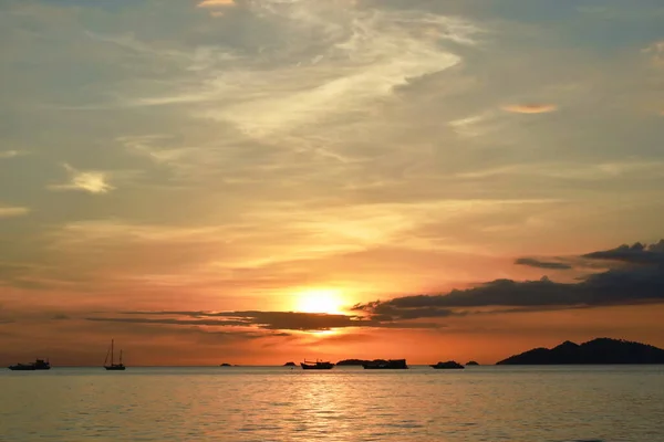 Paesaggio Del Tramonto Sul Mare Lipe Isola Posizione Viaggio Thailandia — Foto Stock