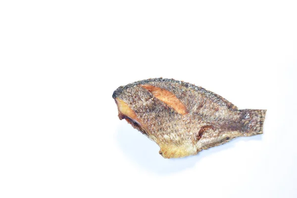 Deep Fried Snake Skin Catfish Gourami White Background — Stock Photo, Image